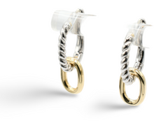 Load image into Gallery viewer, Twotone Earrings Plata Oro 10K