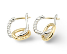 Load image into Gallery viewer, Twotone Earrings Plata Oro 10K