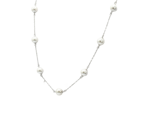 Saily Pearl Choker Plata