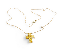 Load image into Gallery viewer, Square Cross Necklace Oro 10K