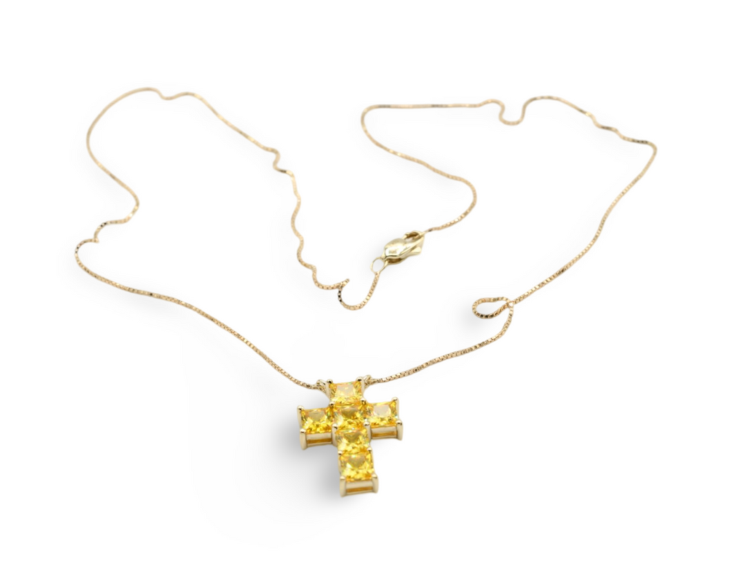 Square Cross Necklace Oro 10K