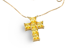 Load image into Gallery viewer, Square Cross Necklace Oro 10K