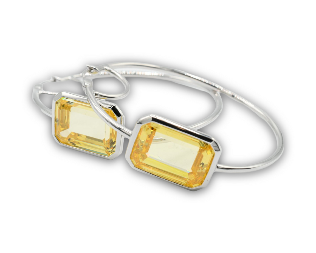 Yellow Stone Hoops Plata