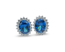 Load image into Gallery viewer, Princess Sapphire Earrings Plata 925