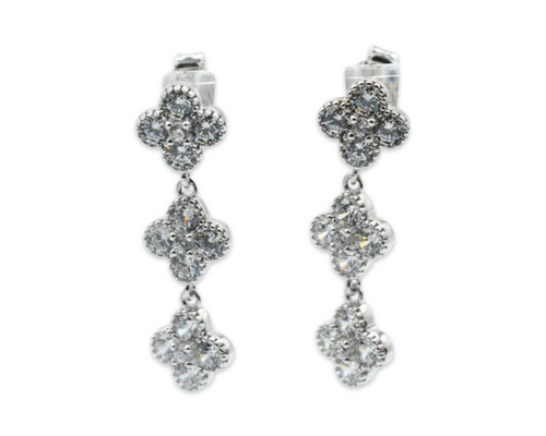 3 Flower Earrings Plata 925 ( mini )