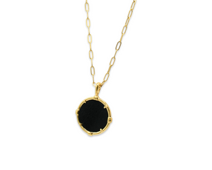 Black Medallion Necklace