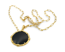 Load image into Gallery viewer, Black Medallion Necklace