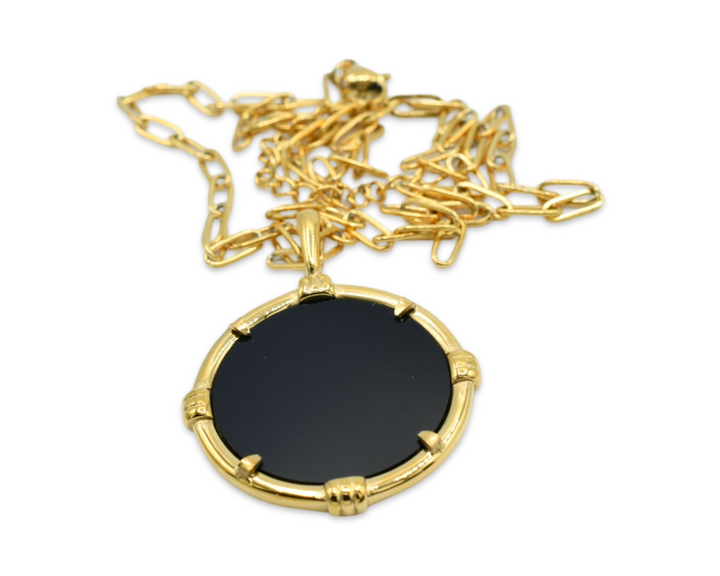 Black Medallion Necklace