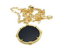 Load image into Gallery viewer, Black Medallion Necklace