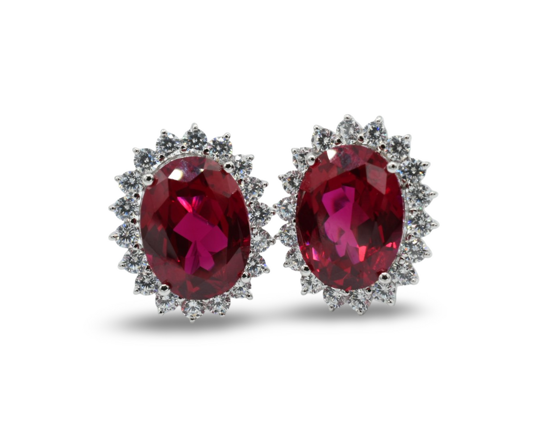Princess Red Earrings Plata 925