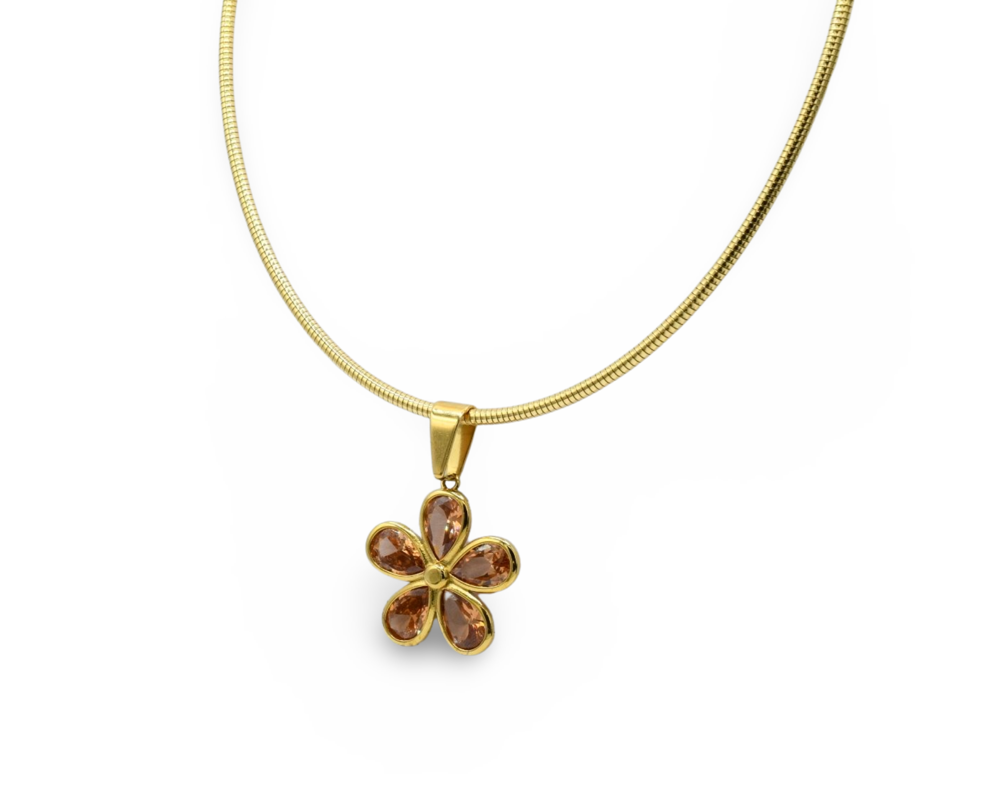 Amber flower pendant necklace newest