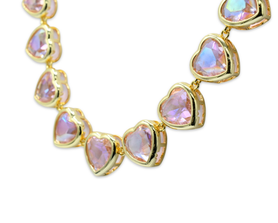Eternal Pink Heart Choker
