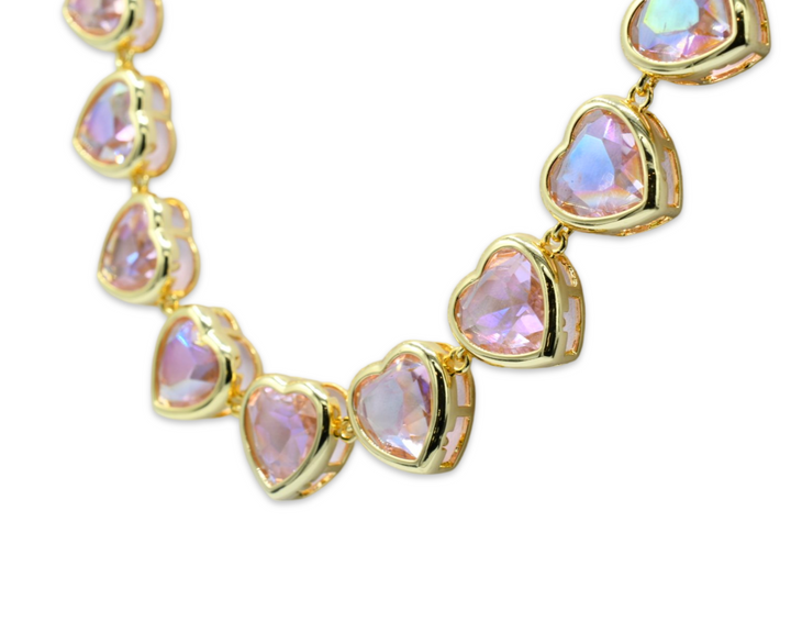 Eternal Pink Heart Choker