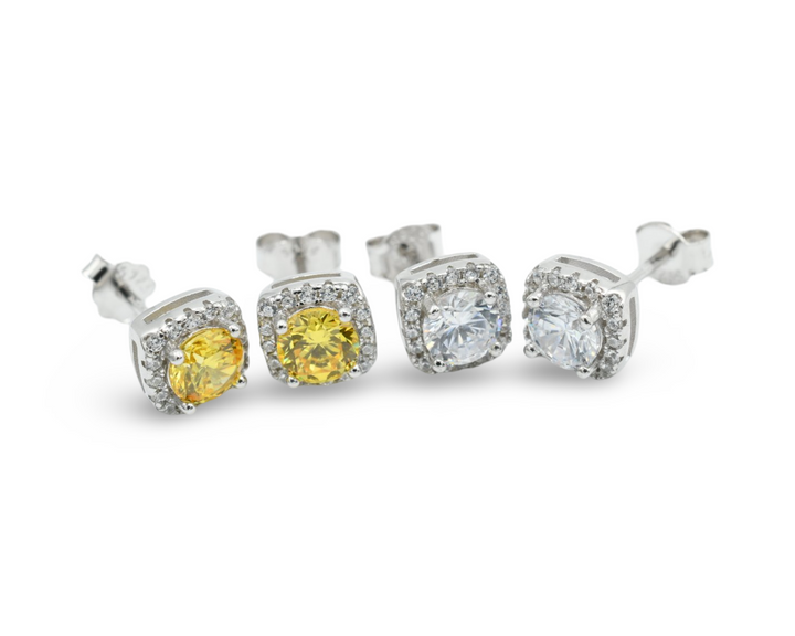 Mini square Earrings ( Plata 925 )