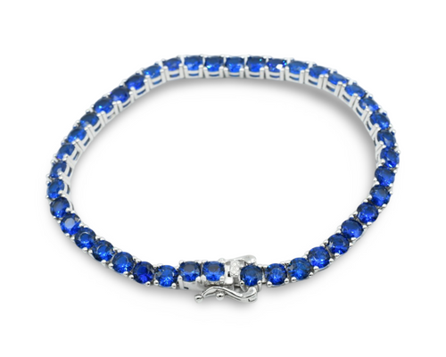 Sapphire Tennis Bracelet Plata 925