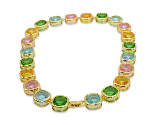 Multicolor Square Choker