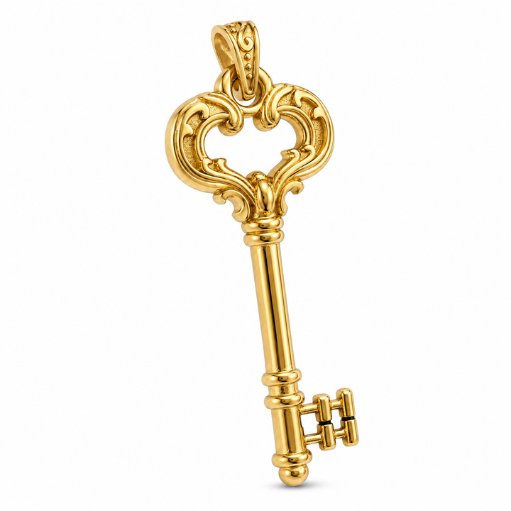 Elegant Gold Key Pendant