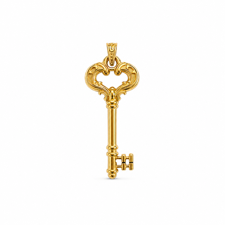 Elegant Gold Key Pendant
