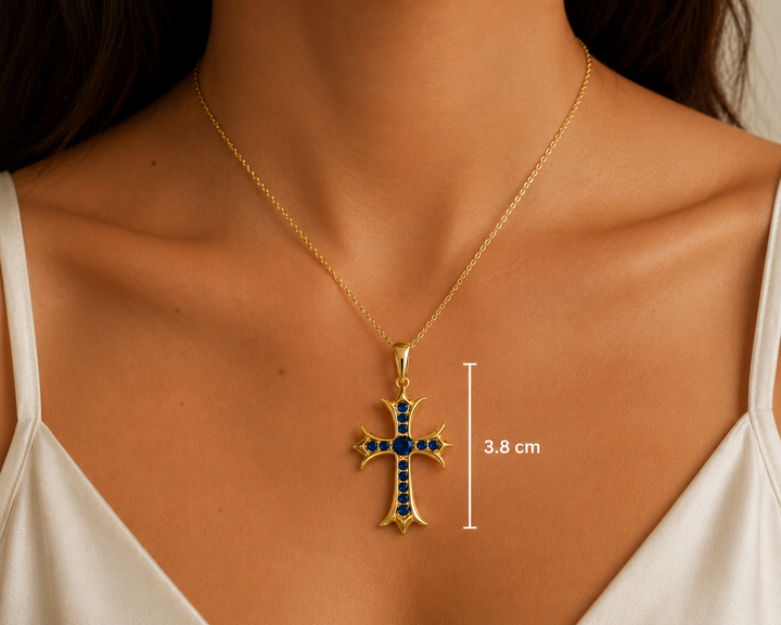 Blue Mini Cross Pendant