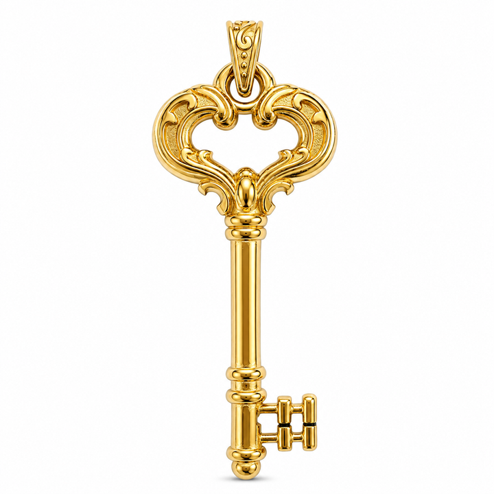 Elegant Gold Key Pendant