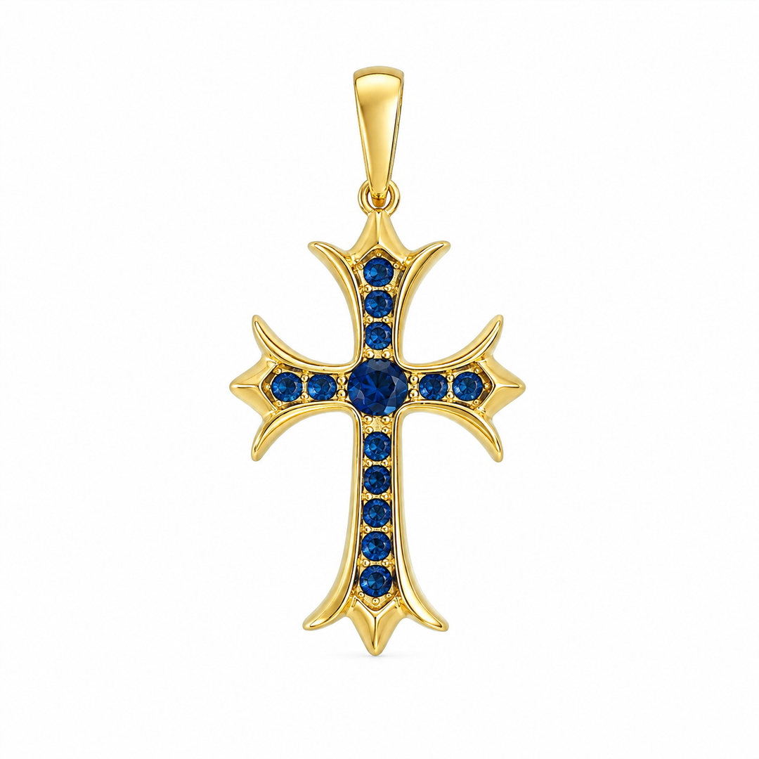 Blue Mini Cross Pendant