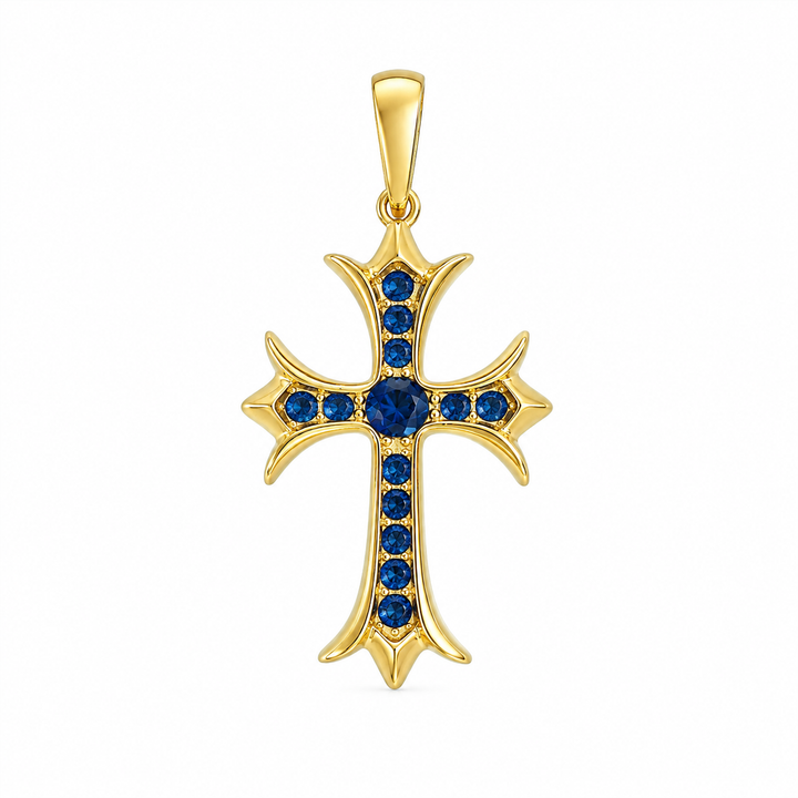 Blue Mini Cross Pendant