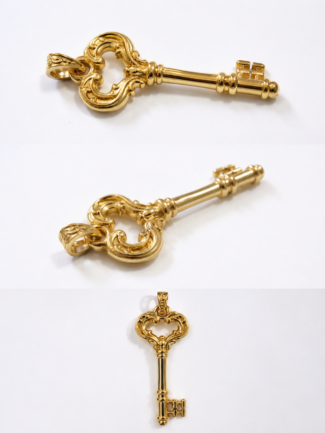 Elegant Gold Key Pendant