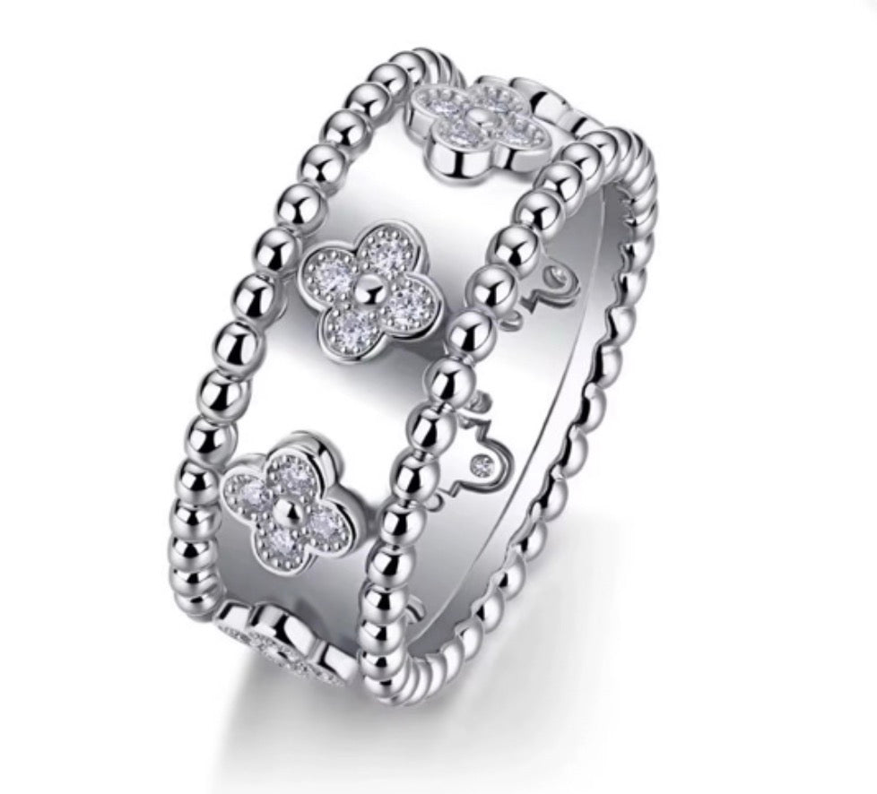 Flower Band silver 925 Ring