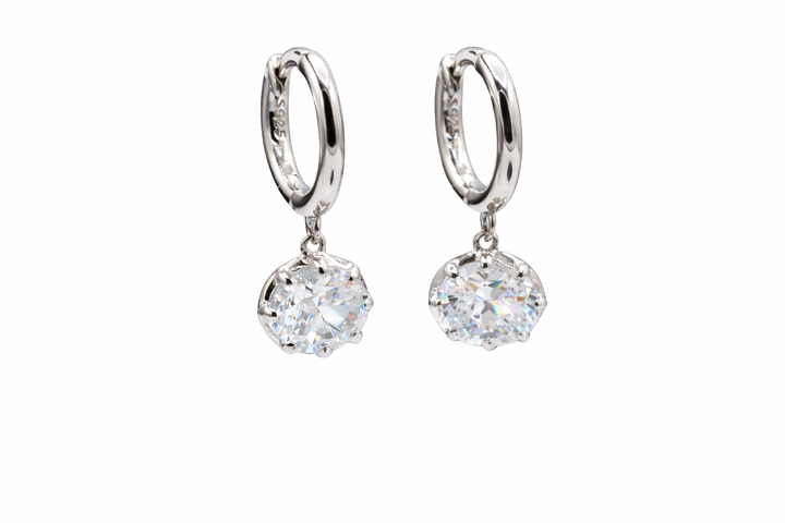 Oval Stone Silver Earrings 925