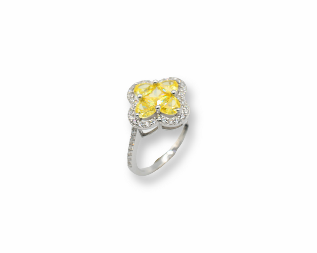 Yellow Clover Ring / Anillo ( Plata )