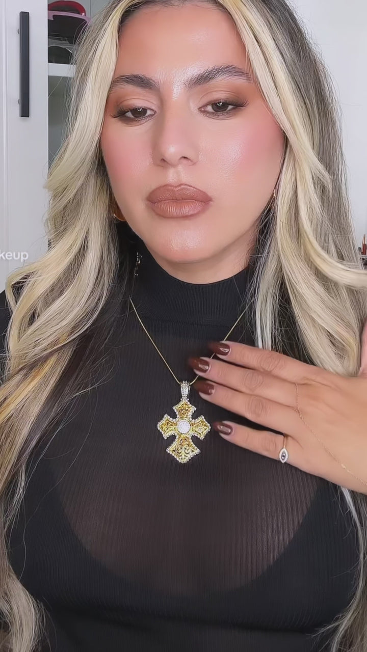 Mega  Two Tone Cross Pendant