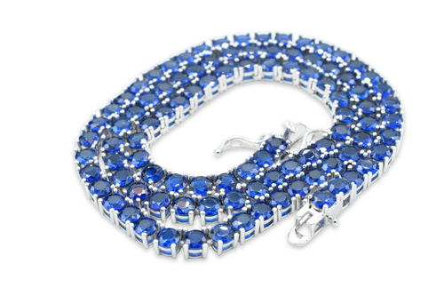 Sapphire Tennis Choker Plata 925