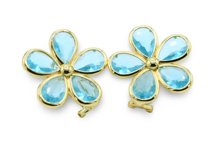 Aquamarine Flower Earrings