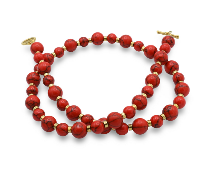Natural Stone Red Choker