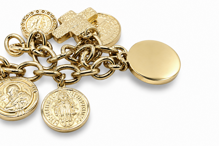 Religious Hanging Coin Bracelet