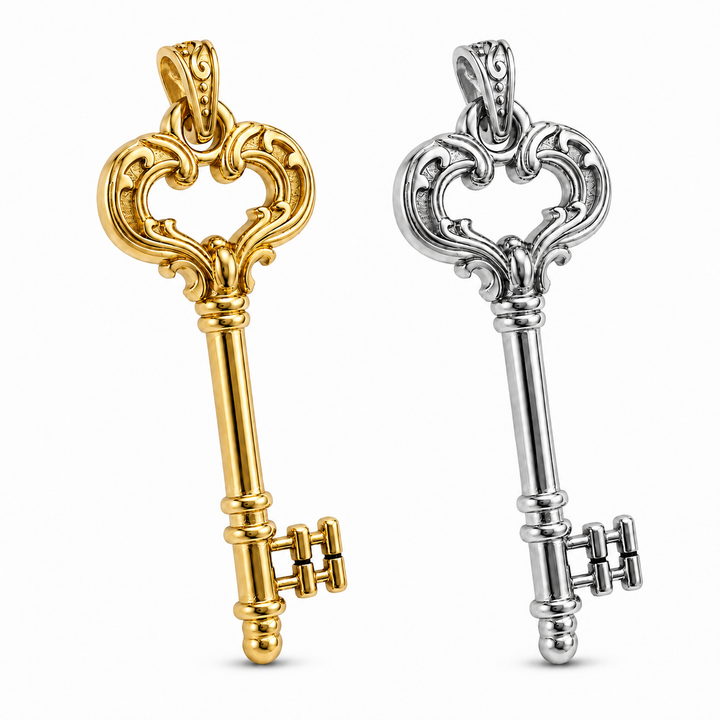 Elegant Gold Key Pendant
