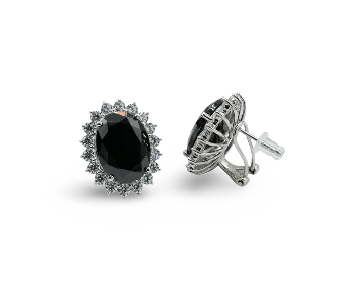 Princess Black Earrings Plata 925