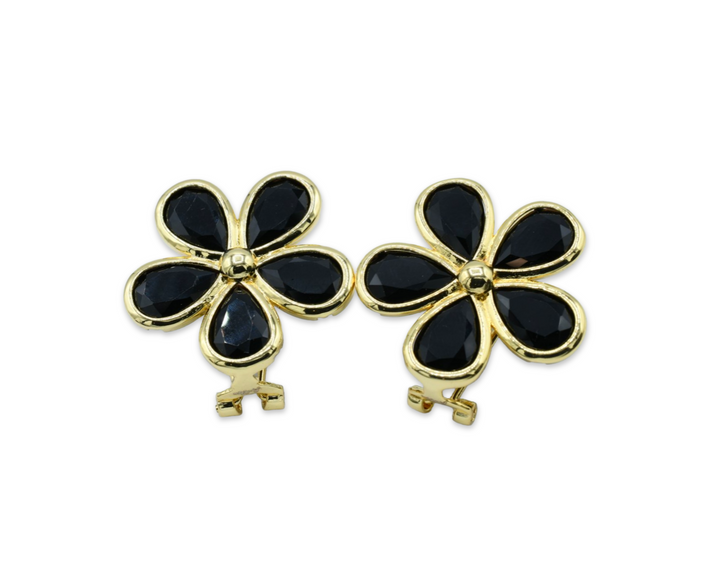 Black Flower Earrings