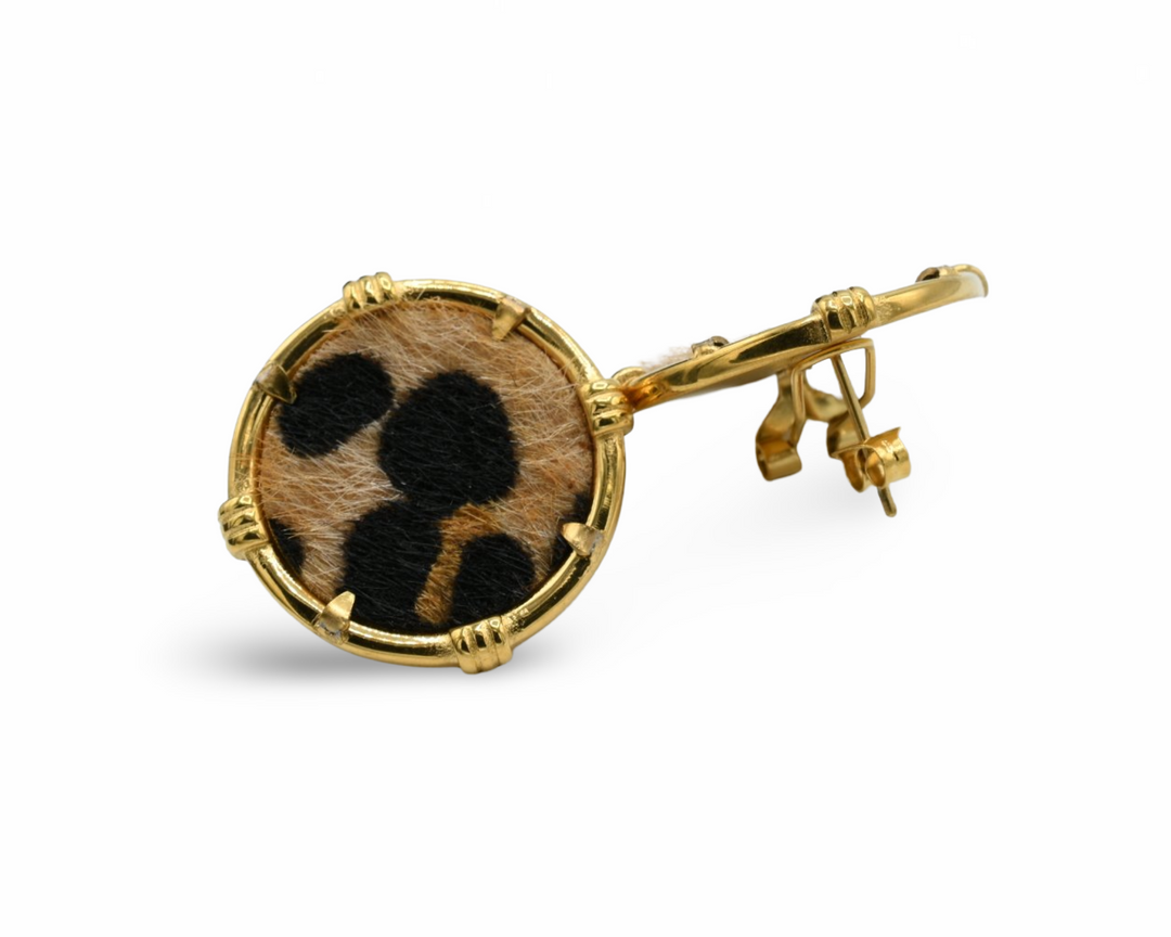 Leopard Medallion Earrings