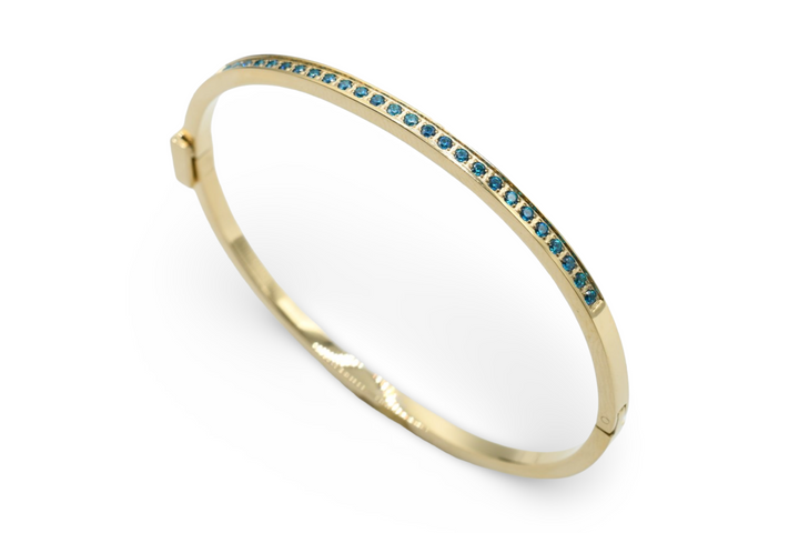 Skinny Steel Blue Bangle