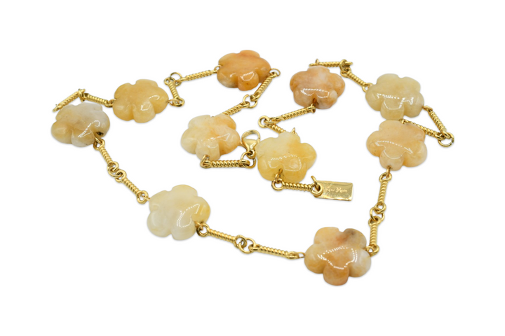 Natural Flower Stone Necklace Tan