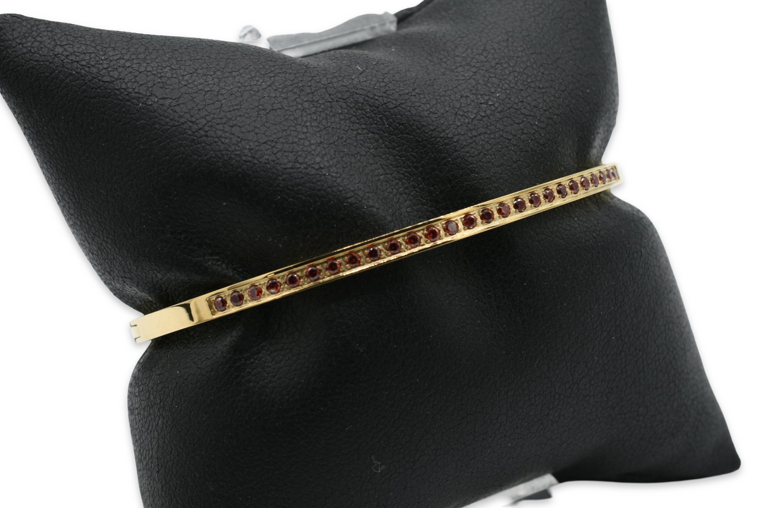 Skinny Steel Red Bangle