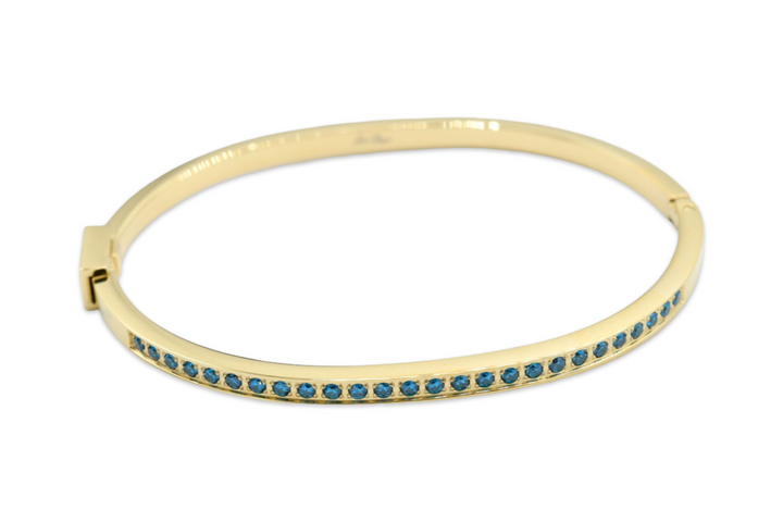 Skinny Steel Blue Bangle