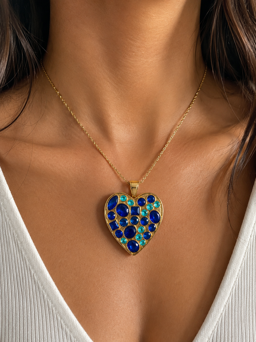 Imperial Blue Heart Pendant