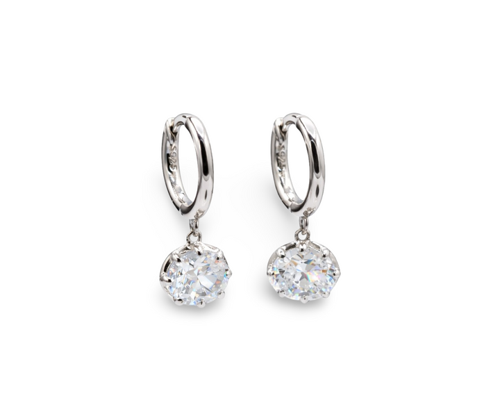Oval Stone Silver Earrings 925