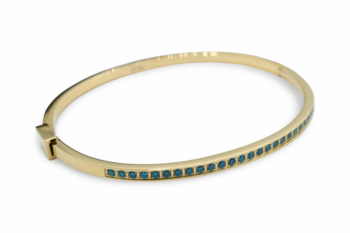 Skinny Steel Blue Bangle