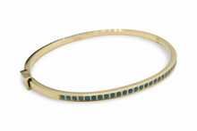 Load image into Gallery viewer, Skinny Steel Blue Bangle