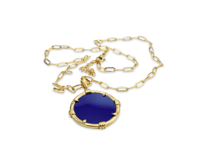Blue Medallion Necklace