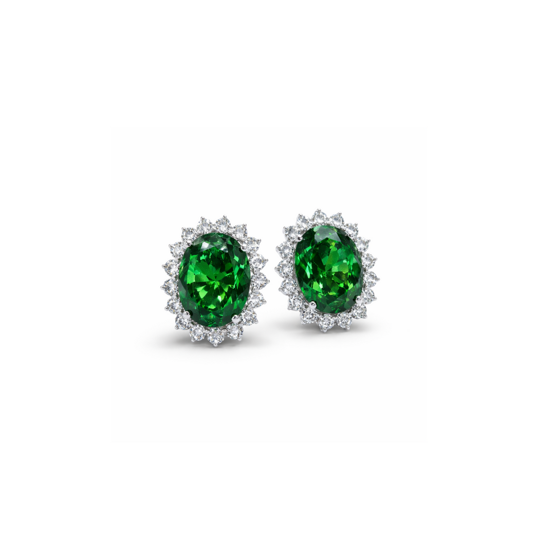Princess Green Earrings 925