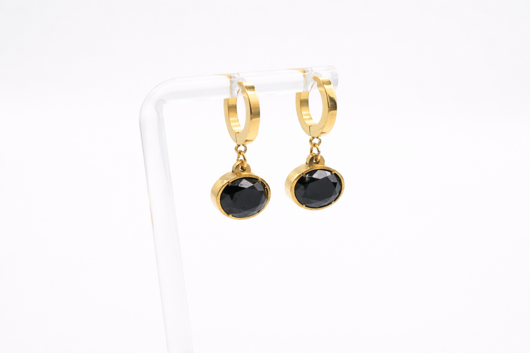 Oval Stone Earrings